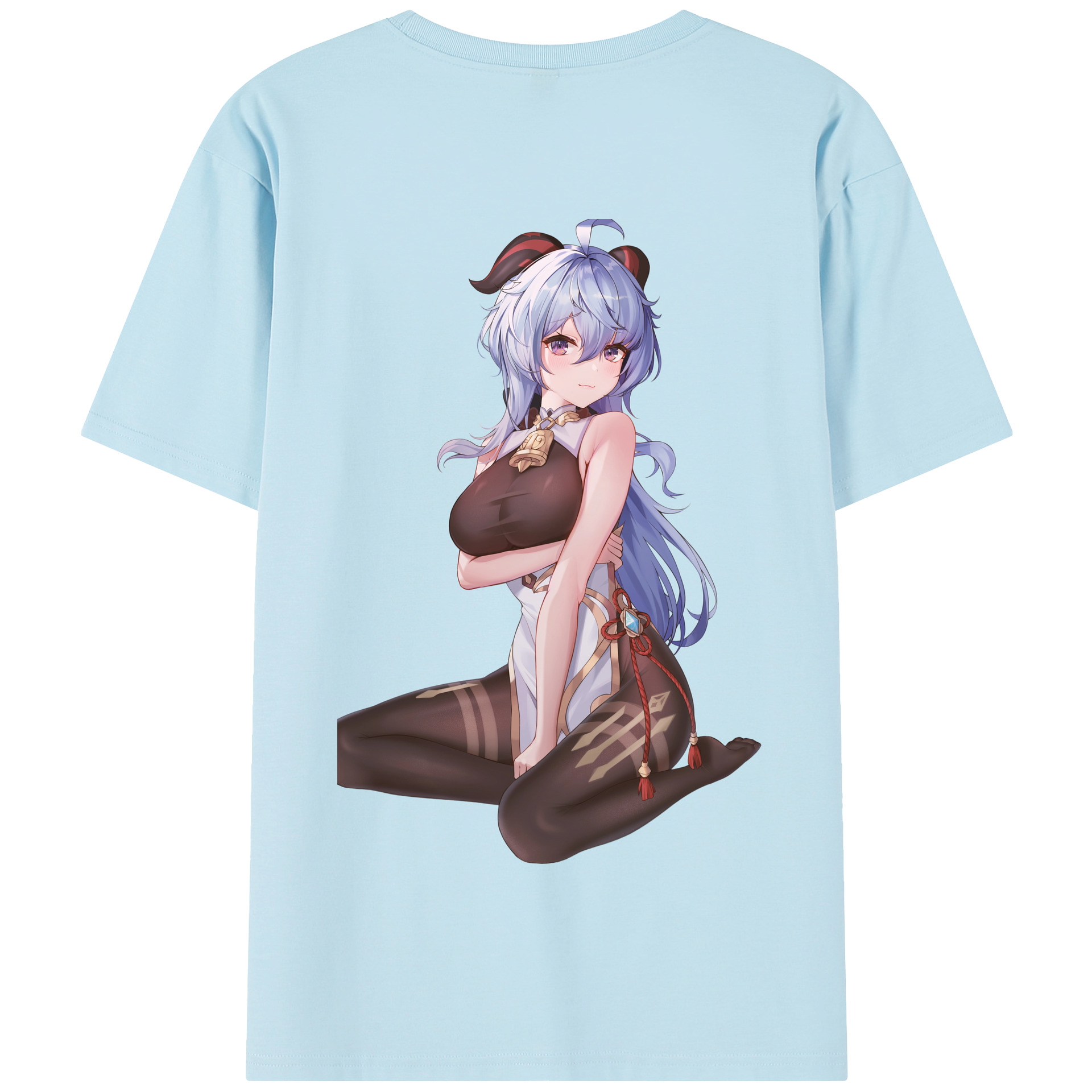 げんし神 甘雨 かんう genshin Ganyu 綿100％半袖Tシャツ（背面プリント）